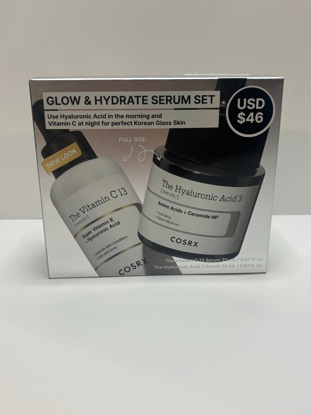 COSRX Glow & Hydrate Serum The Vitamin C13 20ml & The Hyaluronic Acid 3 20ml NWT